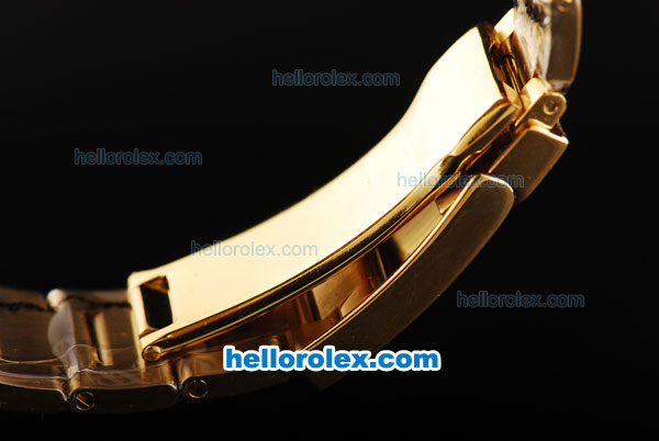Rolex Day-Date Oyster Perpetual Automatic Full Gold Case/Strap with Gold Dial and Stick Marker - Click Image to Close